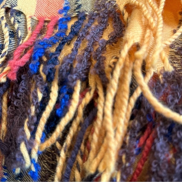 Kenzo Autumnal Textured Wool Blend Clueless Preppy, Gold, Pumpkin Orange Plaid - Picture 12 of 13